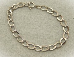Vintage Sterling Link Bracelet 7.25″ Long 6.4mm wide