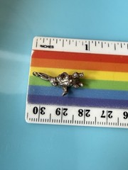 Vintage Sterling Silver Charm Alice in Wonderland Late White Rabbit Charm 2.7g