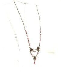 Purple Crystal Floral Necklace Victorian Style 1.5*16*19