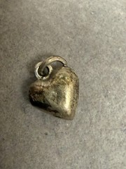 Vintage Sterling Silver Puffy Heart Shape Charm Pendant Romantic Gift For Her