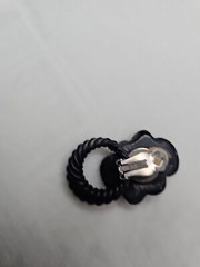 VTG Jeff Lieb Clip Earrings Blk/Silver Rhinestone One Of A Kind Custom Handmade