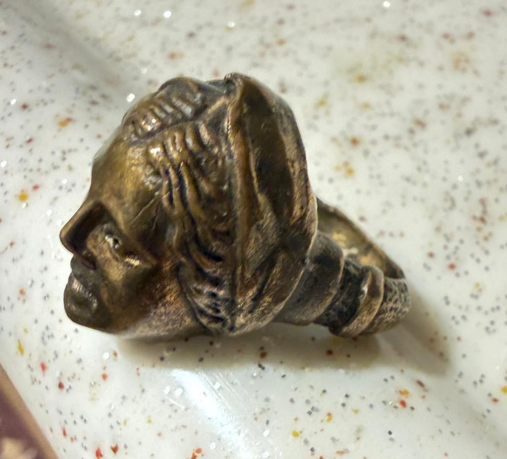 Vintage Bronze Ring – Goddess Bust
