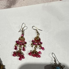 Women’s Fashion Jewelry Mixed Lot 4pr Dangle Earrings Mixed Metal Crystal Glass