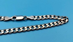 Sterling Silver 4mm 925 Cuban Chain 7.25 inch Bracelet 6.4g