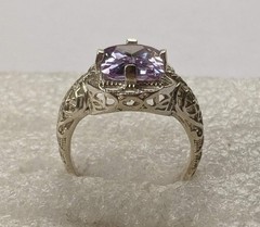 Vintage ring sterling silver 925 Size 9.5 Weight 5.44 g. Amethyst.