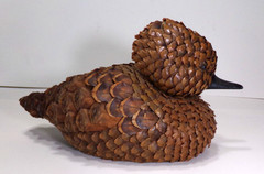 Handmade Pine Cone Duck Folk Art Figurine Rustic Craft WV14