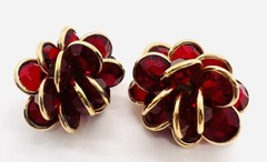 Large SWAROVSKI 3 Dimensional Bezel Set Crystal Earrings Signed Vintage Jewelry