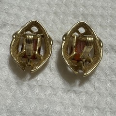 Sarah Coventry Tortoise Color Golden Rope Clip On Earrings USA Seller VTG