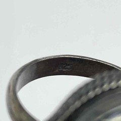 Sterling Silver 925 Oval Lapis Lazuli Cabochon Ring Rope Bezel Vintage Size 5.5