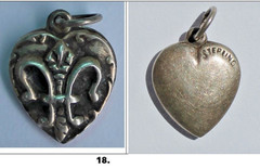 Vintage 1940s Sterling Silver Puffy Heart Charms WWII Sweetheart CHOOSE ONE
