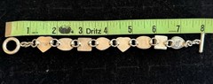 VTG Mexico 925 Multi Stone Toggle Bracelet 7.25in 49Grams