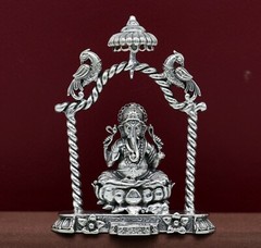 925 pure silver God Ganesha statue, figurine, puja article home temple art05