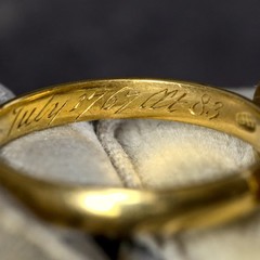 UNIQUE ANTIQUE ENGLISH 22K GOLD BAND RING w/HIGH POLITICAL PROVENANCE 1767
