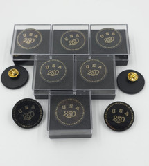 USA 250th Anniversary Obsidian Stone Commemorative Pin Badge 1.2″Limited Edition