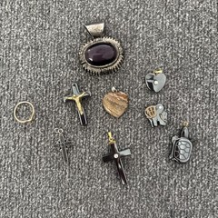Lot of 9 Various Charms Pendants Ring Vintage Jewelry