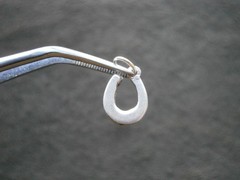 TINY Lucky Horseshoe Vintage Shiny Sterling Silver Bracelet Charm Pendant
