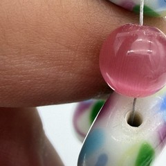 Vtg Lamp Work swirl Glass Necklace Murano Venetian Czech Pastel Rare Estate