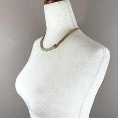 Vintage Swarovski Gold Tone Pavé Crystal Twist Mesh Necklace 18″ Signed