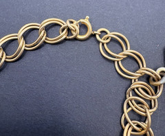 Vintage US NAVY Relief Society Charm Bracelet Gold Tone Military Engraved