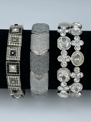 Vintage Rhinestone Crystal Sparkle Bracelets Lot Of 11 Various Styles