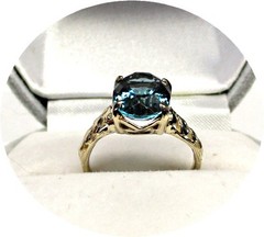Pretty Blue-Green INDICOLITE Tourmaline Ring – 14k Solid Yellow Gold Mtg