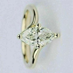 Marquise Cut 2.2Ct VVS1 Lab Created Diamond Wedding Anniversary 14K Gold FN Ring