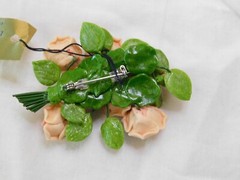 English Clay Handmade California Vintage Roses Brooch