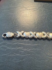 Vintage Sterling Silver .925 X and Heart Bracelet 7.5″ App 12 Gr