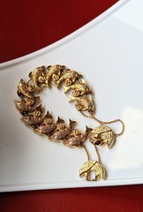 Vintage Gold Tone Dolphin Beach Ball Slide Charm Sliding Charms BRACELET