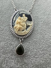 Costume Cameo Pendant Victorian Revival Necklace Bridgerton estate goth estate