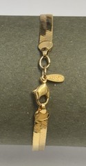 Vintage Napier Herringbone Bracelet, Gold Plated High-End Fashion Jewelry, 6mm