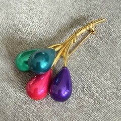 VTG Balloon Brooch Pin Balloons Gold Tone Large Big Birthday Colorful Enamel