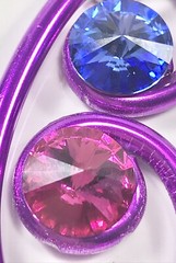 JEFF LIEB VINTAGE MULTICOLOR DANGLE SWIRL CRYSTAL EARRINGS (C954A)