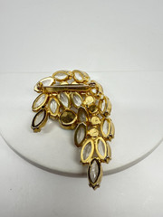 Vtg Juliana D & E Clear AB Rhinestones Spray Brooch Pin asymmetrical