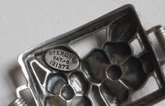 Vintage c. 1940’s Danecraft Felch & Co. Sterling Silver Floral Panel Bracelet