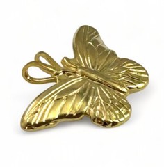 Vintage Butterfly Pendant Vintage Jewelry For Women Gift For Her Gold Tone Metal