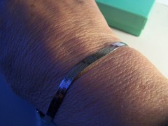 VINTAGE ESTATE ITALY DESIGN 6MM HERRINGBONE STERLING SILVER BRACELET 7″ SIGNED