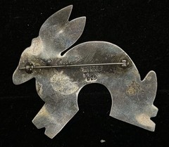 Sterling Rabbit Pin Marked 925