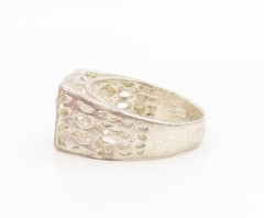 925 Sterling Silver Vintage Ring Etched Initial P Monogram Signet Sz 9 RG34902