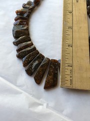 Baltic amber flat collar panels necklace golden brown with many inclusions