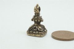 ANTIQUE ENGLISH GOLD CARNELIAN AGATE FOB SEAL DOG ‘TAKE HEED’ c1840