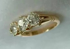 2.50 Ct Round Cut LabCreated Diamond 3 Stone Wedding Band 14K Yellow Gold Plated
