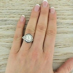5.20Ct Art Deco Vintage Style Lab Created Diamond Wedding 14K White Gold FN Ring
