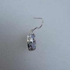 Blue Lace agate Lavender Color Sterling Silver Vintage Earrings With Marcasite
