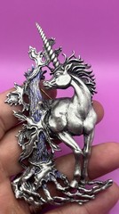 Vintage JJ Unicorn Large Brooch Pin Pewter Plated Mythical Fantasy Fairytale