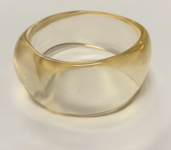 Vintage Clear Lucite Acrylic Chunky Bangle Bracelet Transparent Champagne MCM