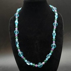 Avon 1989 Sea Swept Purple Blue Beaded Jewelry Set Vintage 1980s