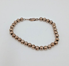 VTG 925 MO Ball Bead Bracelet Unisex 7.5in Sterling Silver 7gtw Thick Sturdy