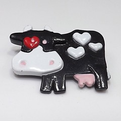 Vintage Cow Brooch, 1989 Hallmark Cards, Lapel Pin, 1980s Vintage Jewelry