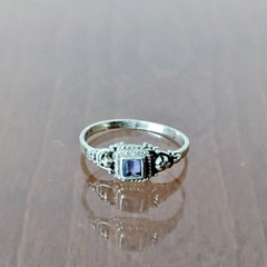 Vintage Estate Sterling Silver & Topaz Ring-Size 4-EXCELLENT CONDITION!